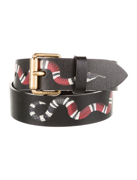 gucci leather belt with kingsnake